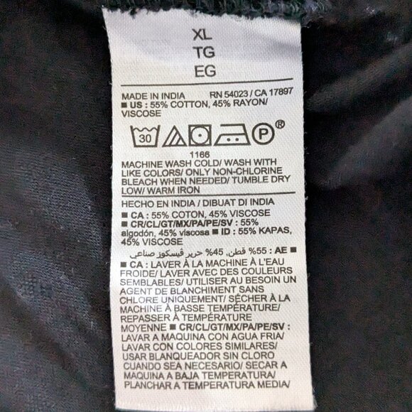 Old Navy Mini Dress Women's XL Black Clip Dot Swing Plunge V-Neck Long Sleeve - Picture 10 of 13